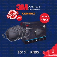 3M - 9513 KN95 - 1 Carton (20x 1pcs / 15x 3pcs) Respirator Mask - Adjustable Particle Filtration Tig