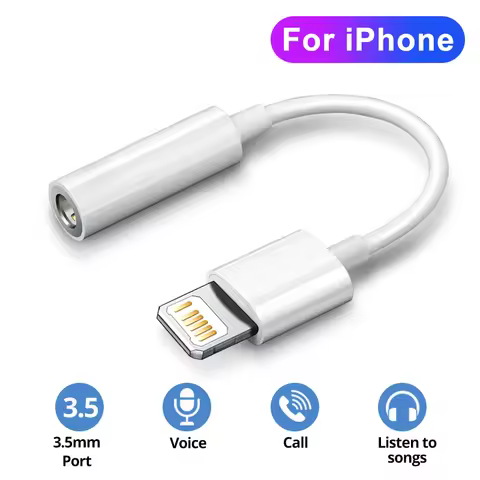 3.5mm to L Headphone Adaptador For Apple iPhone 14 13 12 11 Pro Aux Audio Splitter Lighting To 3.5mm