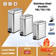 Stainless Steel Dustbin with Lid Soft Closing Rubbish Bin Large Trash Bin Waste Bin Diaper Bin15L18L
