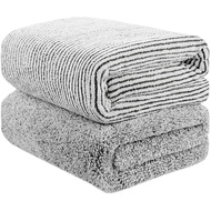 70 x 140cm Oversized Bath Towel Bamboo, Bamboo Charcoal Fiber Body Towel, Super Absorbent and Quick-Drying Towel Towel Towel, Gym Home Hotel Office Travel (2 Pack)