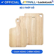 Bộ 3 Thớt Gỗ Cây Cao Su LocknLock LWC001S3 2 thớt chữ nhật 1 thớt ping pong, Hàng Chính Hãng-JoyMall