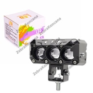 Spotlight Lampu Tembak Sorot Laser LED Foglamp SQL 3 Mata Waterproof Univesal Putih Kuning 12-24V La