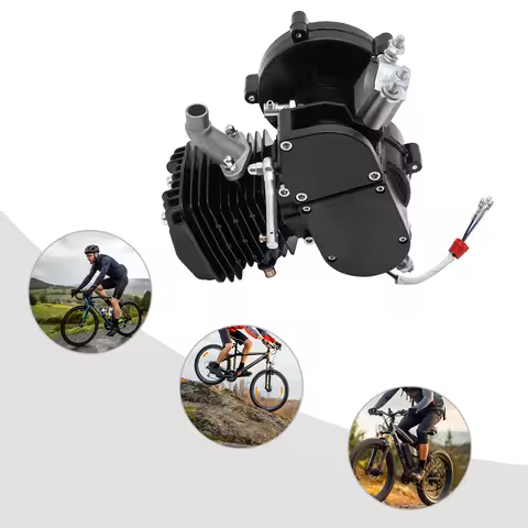 80CC 2-Stroke Bicycle Engine Kit, 1.65 HP 5500RPM Single Cylinder Air Cooled Gas Engine, Motor Bicyc