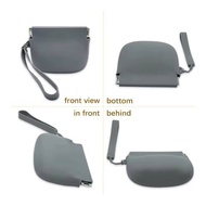 [thevatipoem] Silicone Coin Purse Keychain Small Silicone Pouch Wired Earbud Case 10x8cm/3.94x3.15 I
