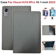 For Chuwi Hi10 XPro 10.1-inch 2023 Textile Fabrics Pattern PU Leather Stand Flip Cover Hi10 XPro 10.