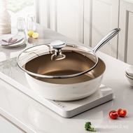 ✿FREE SHIPPING✿Titanium Ceramic Non-Stick Pan Household Wok Titanium Wok Pan Smoke-Free Frying Pan Induction Cooker Gas Stove Universal