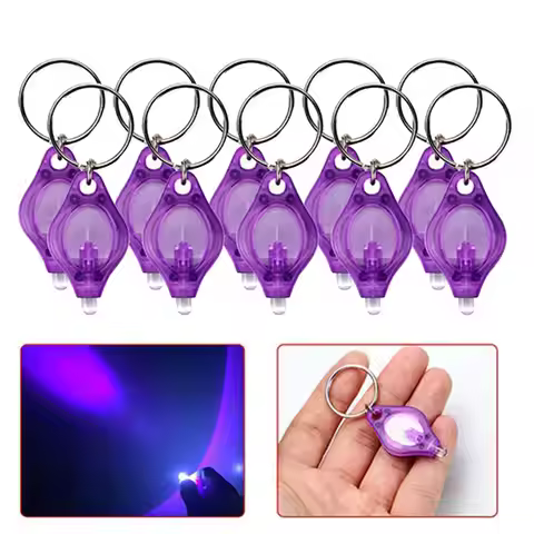 1Pc UV Mini Keychain LED Flashlight Promotion Gifts Torch Light Lamp Key Ring Light Torch Black Ligh