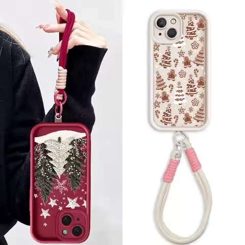 Christmas Tree Gift With Lanyard Case For VIVO V60 V50 Lite V40 V30E V30 Pro Y04 Y400 Y38 Y36 Y03 Y1