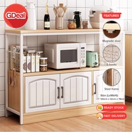 GDeal 2/3 Doors Kitchen Shelves Multi Layer Microwave Oven Storage Cabinet Cookware Storage Rack