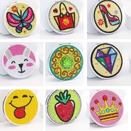 【HF】Diamond painting DIY small mirror cross stitch handmade diamond sticker folding portable mirror 