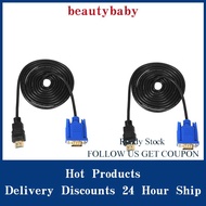 【NEW】2X HDTV HDMI Gold Male to VGA HD-15 Male 15Pin Adapter Cable 6FT 1.8M 1080P