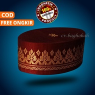MERAH Red Peci Adult Kopiah Songkok Kopyah Kopeah Songket Melayu Batu Bara Motif Boys Men Adult Late