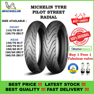 TAYAR MICHELIN PILOT STREET RADIAL120/70-17, 130/70-17,140/70-17, 160/60-17, 180/55-17 RADIAL TYRE