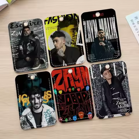 Singer Z-Zayn M-Malik 1Pc PU Leather Card Holder Keychain Key Ring Door Lock Access Tags ID Card Cas