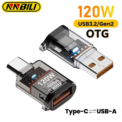 NNBILI 120W USB3.2 Gen2 OTG Adapter Female to USB-C Male Fast Charge Data Sync for iPhone16 15 Pro M