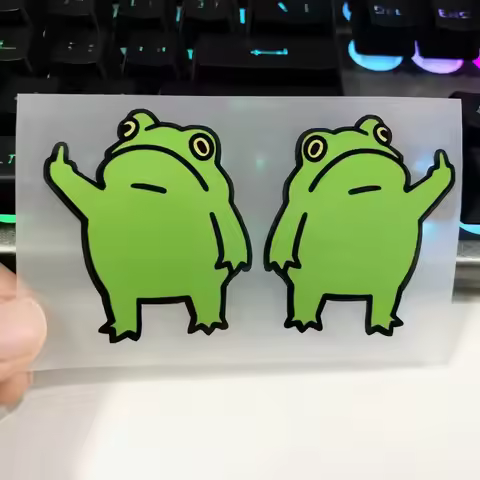 Bicycle Stickers Personalized Middle Finger Frog MTB Road Bike Frame Sticker Creative Cartoon Decora