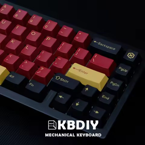 KBDiy 171 Keys/Set Cherry Profile GMK Keycap GMK Red Samurai Custom PBT Keycaps for Mechanical Keybo