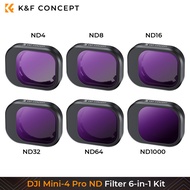 K & F khái niệm DJI mini-4 bộ lọc chuyên nghiệp bộ 6 trong 1 (ND4 + ND8 + ND16 + ND32 + ND64 + ND100