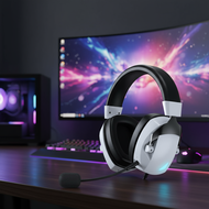 Bluetooth Wireless Earbuds Gaming Headset with Mic 3.5mm Wired PC Noise-Canceling Headphones for PS4