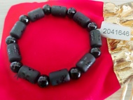 Vòng tay đá Obsidian tự nhiên đen khúc trúc mix hạt tròn hợp tất mệnh Thủy