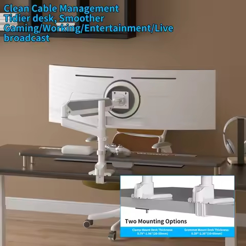 Monitor Arm for 17 to 60 inch, Fully Adjustable Heavy Duty Desk Mount, Monitor Bracket Stand Fit 57 