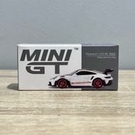 Mini GT Porsche 911 (992) GT3 RS Weissach Package White Pyro Red 706 Unsealed