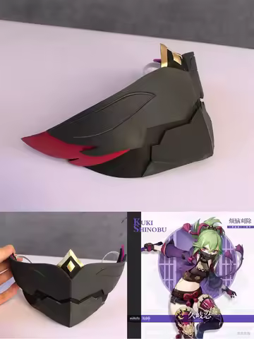 Genshin Impact New Account Kuki Shinobu Cosplay Mask Handmade PVC Ninja Mask Halloween EVA Props