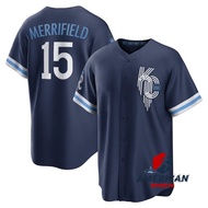 Men's MLB Kansas City Royals Whit Merrifield 2022 City Connect Player Navy Blue Baseball Jersey
