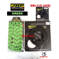 Rantai JRP (GREEN) Sprocket JRP (BLACK 428) Set Yamaha SRL115-Fi JRP Thailand