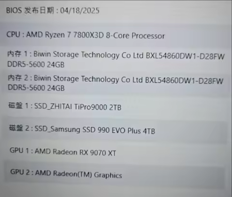 FOR AMD R5 7800X3D/9600X/9700X/9800X3D/9900X/9950X/9950X3D