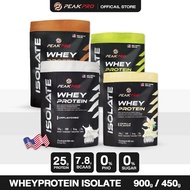 (ส่งฟรี ใส่โค้ดลดเพิ่ม) PeakPro Whey Protein Isolate 450/900g เวย์โปรตีน ไอโซเลท ไม่เติมน้ำตาล สร้าง