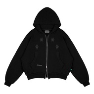 Woodstates - Euphoric Double Zip Boxy Hoodie Black Full Cotton