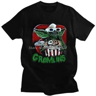 Cotton Mens T-Shirt Gremlins Humorous Cotton Tees Gizmo 80s Movie Mogwai Monster Horror Retro Sci Fi