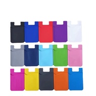 Silicone Mobile Phone Back Pocket Women Men Card Holder Case Soft Elastic Non-slip Cell Phone Stick Adhesive Card Holder Wallet