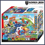 Little Bus Tayo - Auto Drive City with 4pcs Tayo Wheel Car (Tayo, Rogi, Rani, Gani) /Infinite Driving Handle Road Rail Sound (Korean) Play Set Toy for Kids