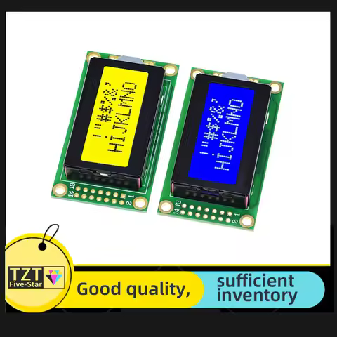 1/2PCS 8 x 2 LCD Module 0802 Character Display Screen Blue / Yellow Green For Arduino