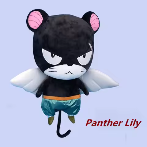 Fairy Tail Panther Lily Cosplay Prop Anime 50cm Height Cute Soft Stuffed Mascot