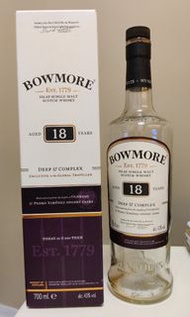 Bowmore 18-year Whisky empty bottle 空樽