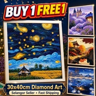 30x40cm Diamond Painting with Frame Full Drill Round Diamond Paint Handmade Picture Gift Art Craft D