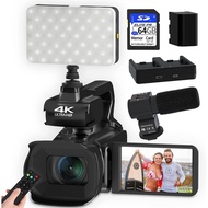 4K Youtube Vlog Camcorder 60FPS UHD Digital Video Camera For Live Stream Webcam Fill Light 4.0 Inch 