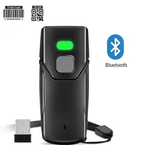 Mini 2D Barcode Scanner 2.4G Wireless Bluetooth Handheld Portable 1D 2D QR Code Data Matrix PDF417 R
