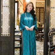 Áo dài thọ dơi xanh dáng suông tay loe mẫu đang được săn đón 2025 với 4 mầu Nữ Women Dress