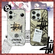 Graffiti Style STUSSSY Label Electroplated Photo Frame Hard Shell Phone Case Suitable For IPhone17 1