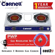 Tungku dapur gas Dapur gas butterfly Dapur gas infrared ♖Cornell Infrared 2 Burner Gas Stove | CGS-G150SIR, CGSG150SIR (