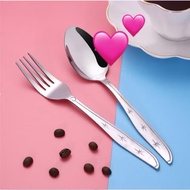 (GL) STAINLESS STEEL SPOON AND FORK 888 1 DOZEN 12 PCS ANTI-RUST THICK MATERIAL