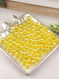 (100 pcs ) manik bulat 6mm bening pelangi transparan/ manik bulat kaca pelangi 6mm / manik bulat akr