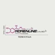 1PC Racing-Themed Vehicle Sticker for Car Motorcycle "Adrenaline" Chemical Formula Decal for Auto Mo