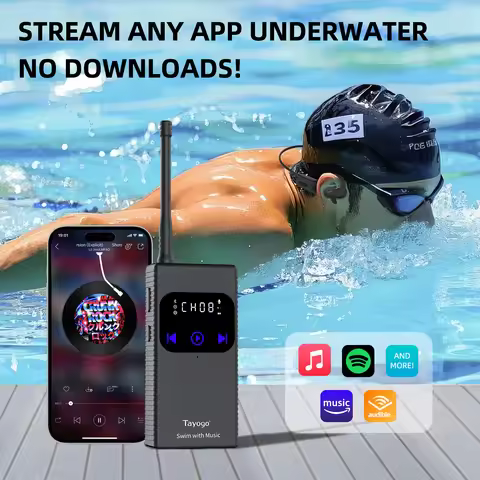 Swimming Headphones Waterproof for Spotify Music Wireless Earphones No MP3 Download Required for Swi