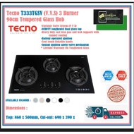 Tecno T333TGSV 3-Burner 90cm Tempered Glass Cooker Hob