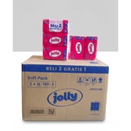 AL [1 PACK 3 PCS] JOLLY TISSUE 180 SHEETS 2 PLY JOLLY MULTIPURPOSE FACIAL TISSUE/ 180s
